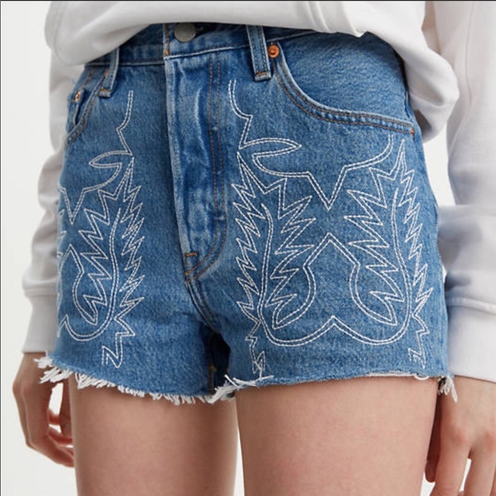 Levi’s 501® High Rise Embroidered Shorts - Picture 10 of 10